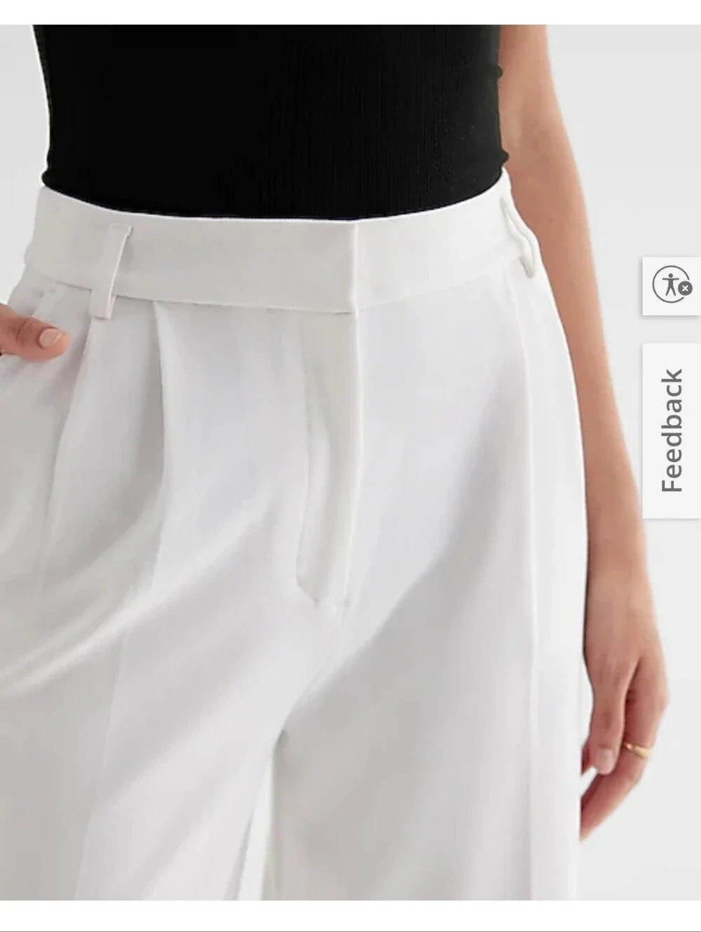 Express White Super High-Waist Wide-Leg Trousers - Picture 3 of 10